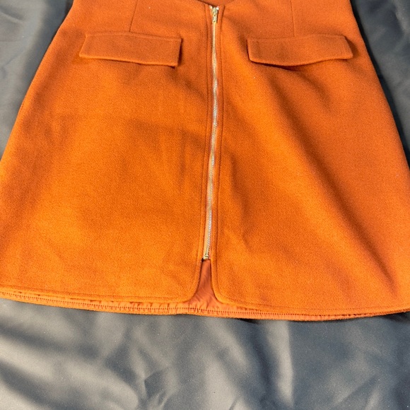 Orange Zipper Front Women's Skirt - Picture 1 of 2
